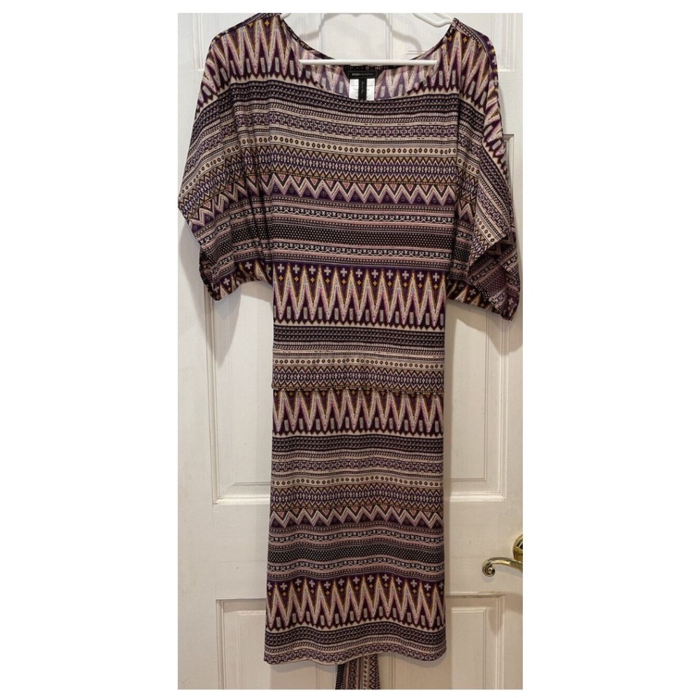 BCBGMaxazria Multicolor Polyester Spandex Dress Size Medium